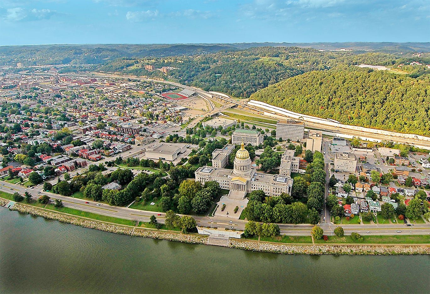 WV Capitol from sky